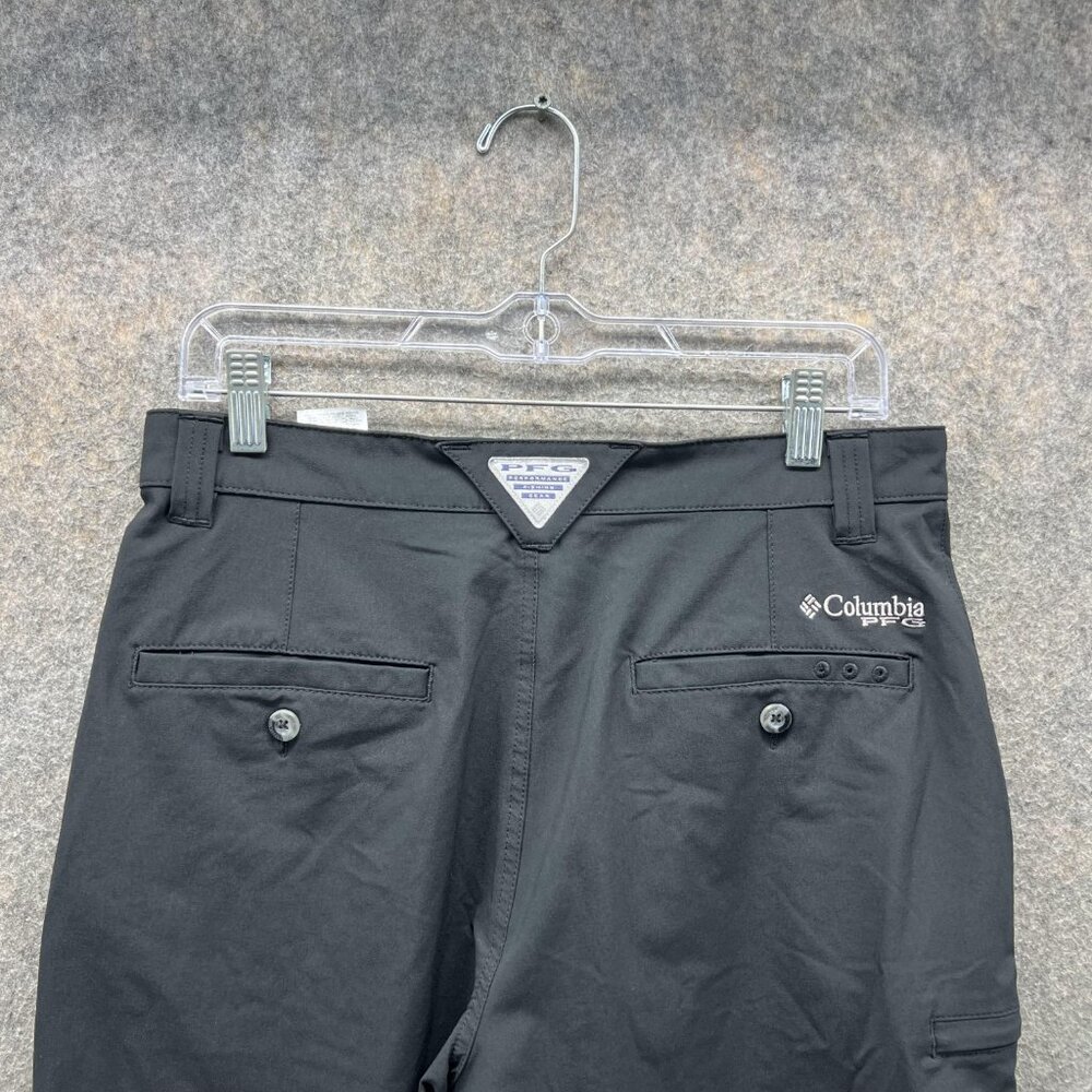 Columbia Shorts Men 30 Adult Black Chino Flat Front Casual PFG Fishing Gear - Picture 10 of 14
